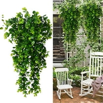 Artificial Hanging Plants Decorations,2 Pack 30in Faux Leaf Vines Greenery for Wall Home Patio Indoor Outdoor Décor,Realistic Fake Ivy Plants Party Favors for Office Balcony Garden Fence