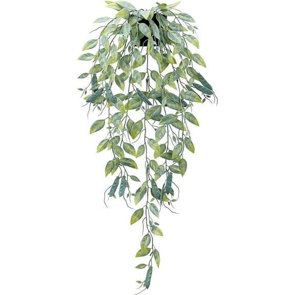Artificial Hanging Plants Fake 1 Pack Bamboo Leaf Section Wall Hanging Potted Plant for Wall Room Home Indoor Outdoor Shelf Decor A