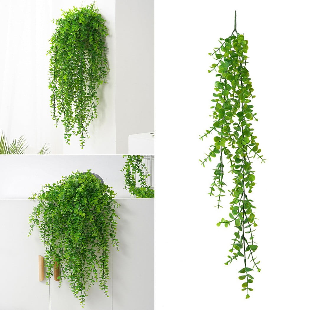 Artificial Hanging Plants Flowers Basket Fake Vine Trailing Indoor