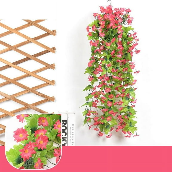 Artificial Hanging Plants Flowers Bougainvillea, UV Resistant Fake Plastic Faux Flower Fabric Vine for Indoor Outdoor Garden Porch Eave Wedding Wall Décor