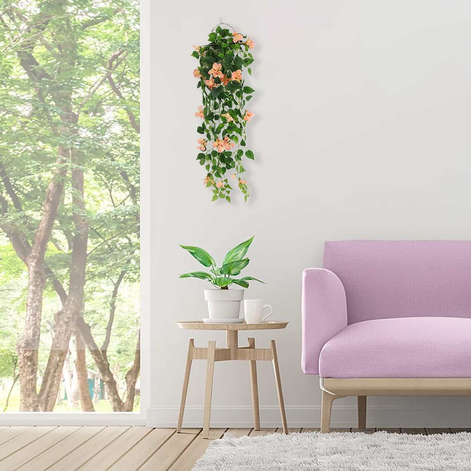 Artificial Hanging Outdoor - Vine with Yellow Flowers for Wall Decor, Indoor  Outdoor Home Decor - Realistic for Porch, Garden, Patio - Durable Greenery  - Walmart.com, image size:1600x1600