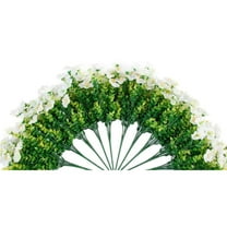 Artificial Hanging Plants, Outdoor Hanging Basket with Morning Glory Flowers, Lifelike Morning Glory Flowers in Hanging Basket for Porch and Garden Decor