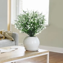 Artificial Hanging Plants Outdoor Indoor | Lifelike Magenta Plastic Fake Flowers 8 Bundles 13.78" Sunproof Patio Garden Porch Decor | Rustic Home Wedding Farmhouse Terrace Arrangement