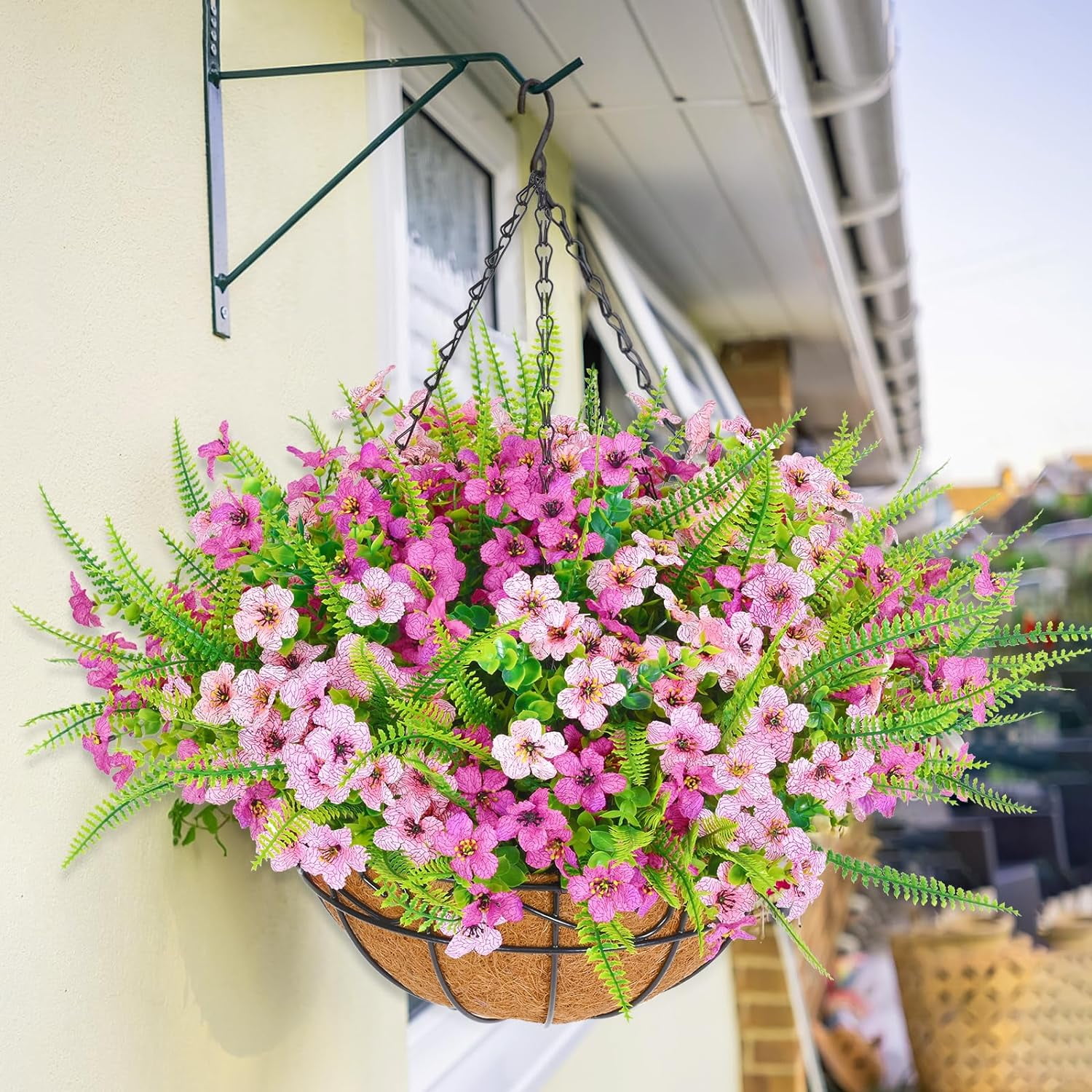 Artificial Hanging Plants Outdoors, Artificial Fake Hanging Baskets