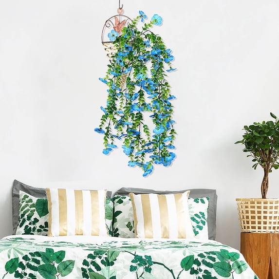 Artificial Hanging Plants Set of 1 | 75cm Long Fake Vines with Leaves | Indoor Outdoor Decor for Walls, Ceiling, Balcony | Plastic Rattan Ferns
