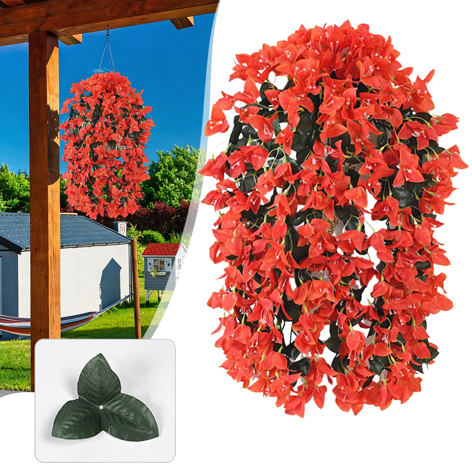 Artificial Hanging Plants for Outdoor Decoration, Trailing Vine Flowers  Realistic for Front Door Porch Planter Patio Balcony - Walmart.com