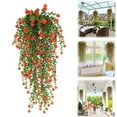 thumbnail image 1 of Artificial Hanging Pothos Vine Faux Plant Greenery for Wall Indoor Outdoor Home Living Room Wedding Garden Decor Fake Hanging Plant,1PC,Orange, 1 of 10