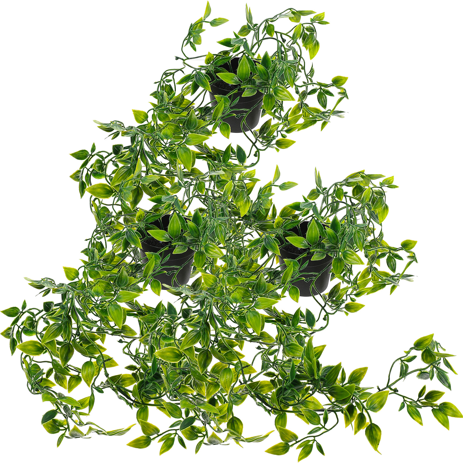 Artificial Hanging Potted Plant 3 Pcs Fake Green Planter Plants Decor