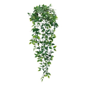 Artificial Hanging Potted Plants, Cascading Fake Vines for Indoor Outdoor Decor, Wall Shelf Bathroom Greenery, Low Maintenance Home Accent, Green Plant *1