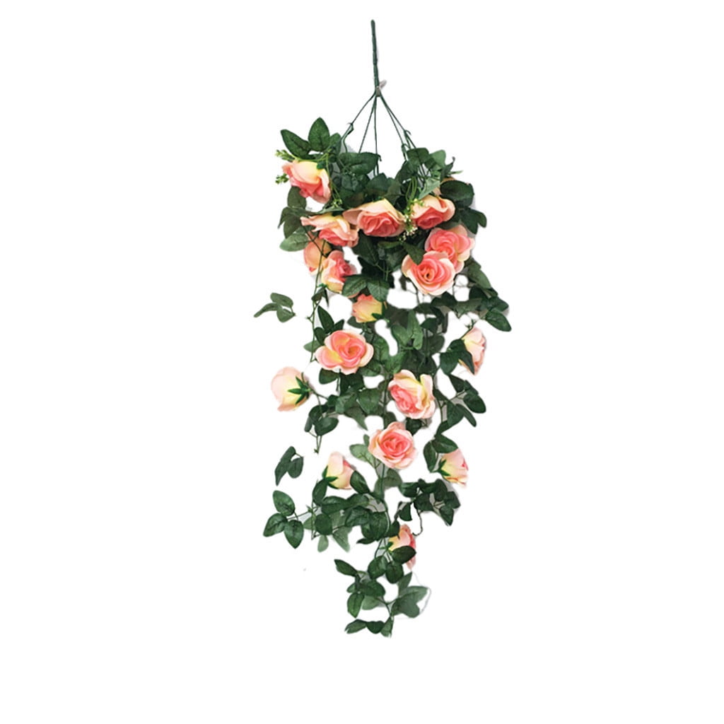 Artificial Hanging Rose Flowers Silk Fake Vine Plants Faux Hanging ...