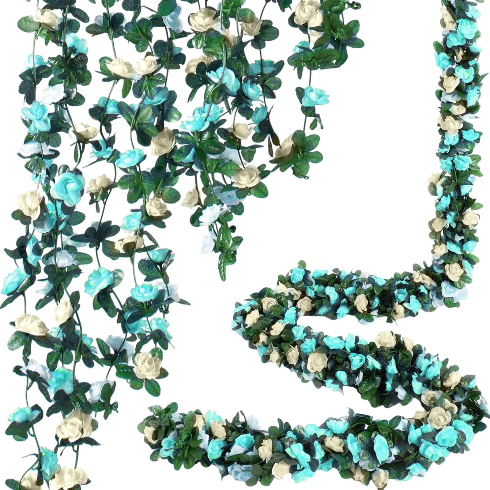 Artificial Hanging Rose Vine, Fake Silk Flowers for Home Garden Decor ...