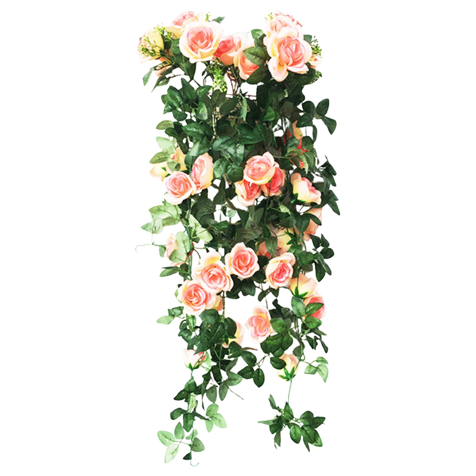 Artificial Hanging Rose Vines Plants, UV Resistant Fake Rose Flower ...