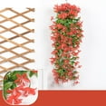 thumbnail image 1 of Artificial Hanging Vine Garland | 80cm Silk Rose Buds & Green Moss Base | PE Rattan | Fade resistant | 7 Forks | Realistic 8-Color Gradient | Museum Quality | Versatile Wedding Decor | 1 Pack, 1 of 6