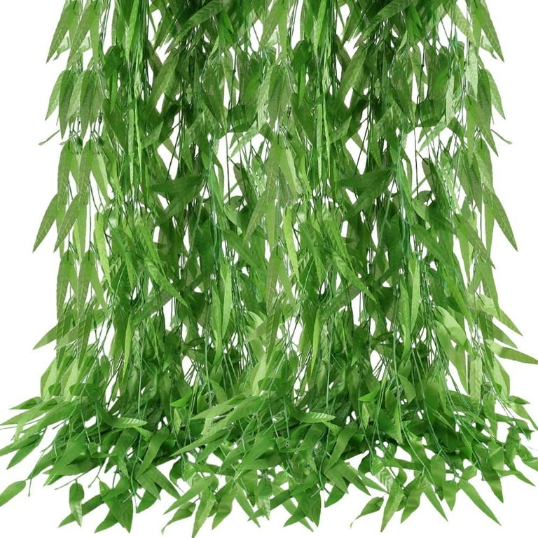 6pcs Artificial Vines Fake Greenery Garland Willow Leaves with