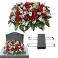 thumbnail image 1 of Artificial Headstone Flower Saddle: Red Rose Sunflower Cemetery Flowers for Grave - Outdoor Grave Decorations for Cemetery Saddles for Headstones - Spring Summer Memorial Gift for Loved One, 1 of 9