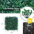 thumbnail image 1 of Artificial Hedge Boxwood Panels | UV Stable Greenery Mats | 10x10 Inch Plastic Grass Wall Tiles | Lifelike Dense Foliage | Indoor Outdoor Garden Fence Decor | Easy Install | Low Maintenance | 1 Pack, 1 of 8