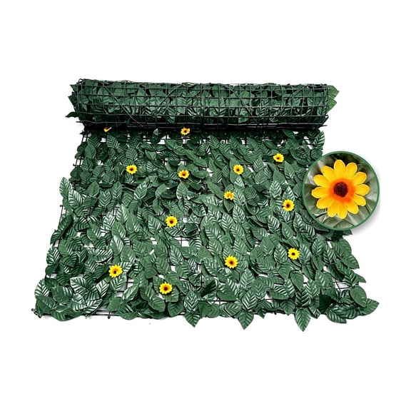 Artificial Hedge Fence - 39.4x19.7in Expandable Faux Leaf Screen Panel, Plastic Privacy Wall for Balcony Patio Garden, Decorative Greenery Cover