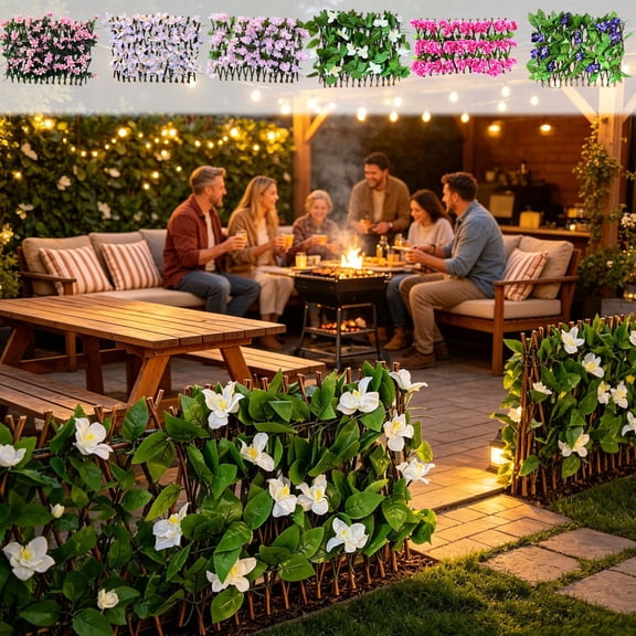 Artificial Hedge Fence, Expandable Faux Leaf Screen Panel, Decorative Wall Covering for Balcony, Patio, Garden, Outdoor Privacy Protection & Landscape Decoration