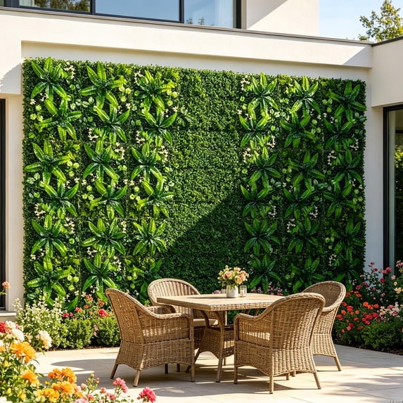 Artificial Hedge Fence Panel 23.62"x15.75" | Expandable Faux Leaf Screen for Balcony, Garden, Patio, Wedding Decor | Weather-Proof Privacy Wall Cover