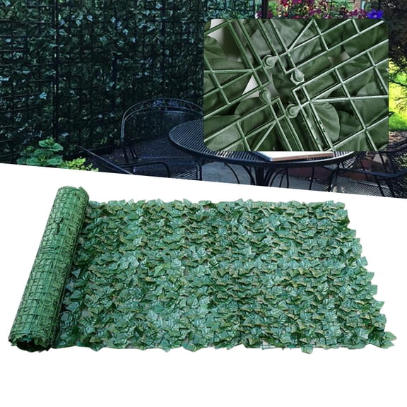 Artificial Hedge Fence Roll  9.8ft X 1.6ft Greenery Privacy Screen, UVResistant Faux Sweet Potato Leaves Outdoor/Indoor Decorative Wall & Fence Cover, No Maintenance, Easy Cut & Install