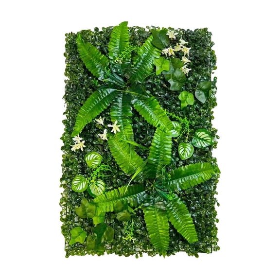 Artificial Hedge Fence Screen Expandable Faux Leaf Panel Green Plastic For Balcony Patio Garden 23.62x15.75 Inches 1 Piece