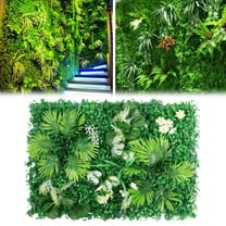 Artificial Hedge Panels with Flowers and Ferns, Privacy Screening Fence for Indoor, Outdoor, Balcony and Garden Decor