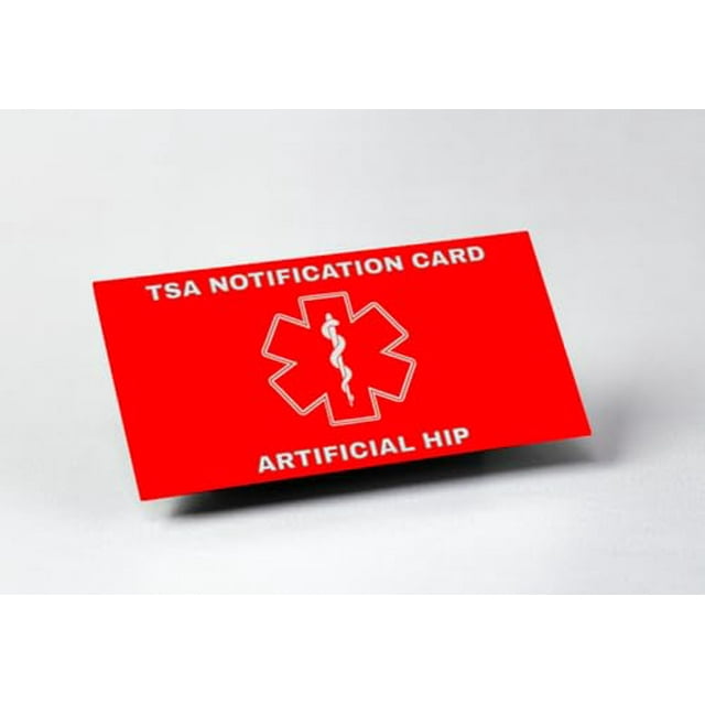 Artificial Hip TSA Notification Wallet Air Travel Card for Hip Replacement Quantity (5