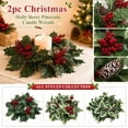 thumbnail image 1 of Artificial Holly Berry Pinecone Candle Rings for Home Table Centerpiece, Rustic Winter Holiday Wreaths for Pillar Candles, Christmas Home Decor for Dining Table, 1Pack A, 1 of 7