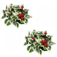 thumbnail image 1 of Artificial Holly Berry Pinecone Candle Rings for Home Table Centerpiece, Rustic Winter Holiday Wreaths for Pillar Candles, Christmas Home Decor for Dining Table, 1Pack B, 1 of 7