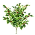 thumbnail image 1 of Artificial Holly Leaves Berries Christmas Bush, 1 of 2