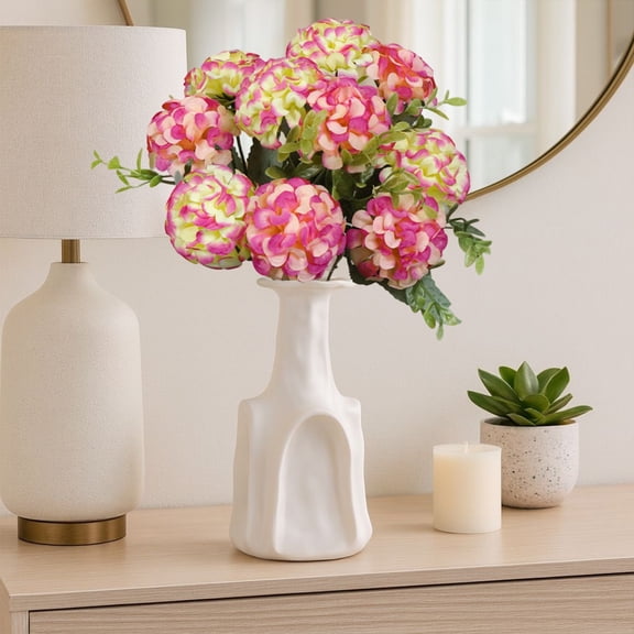 Artificial Hydrangea Bouquet 10 Flower Heads Silk Wedding Home Decor 36cm Tall Multiple Colours