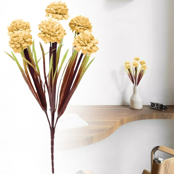 Artificial Hydrangea Bouquet 7 Heads Artificial Chrysanthemum Flowers Fall Home Decorations Flowers Fall Faux Flowers 1Pcs Mini Chrysanthemum Flowers with Long Stems Yellow