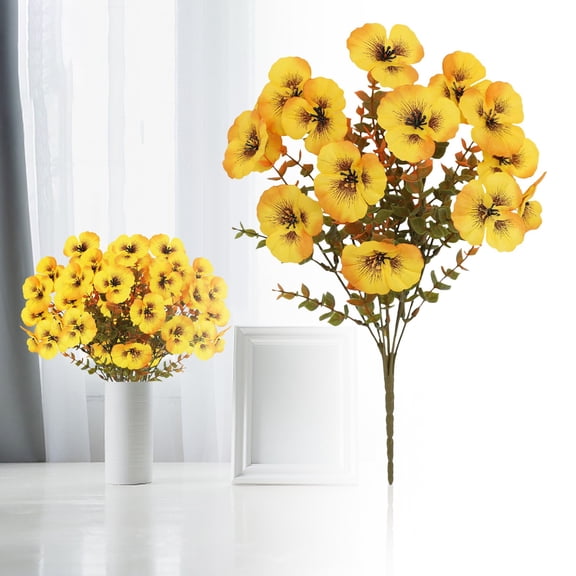Artificial Hydrangea Bouquet, Eucalyptus Greenery Stem, Autumn Yellow Spring Color Realistic Artificial Hydrangea with Eucalyptus, Faux Flowers for Home Table Centerpieces Wedding Decor