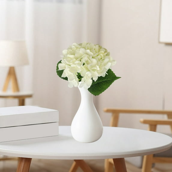 Artificial Hydrangea Bouquet, Realistic Fake Flowers for Wedding Home Decor, Low Maintenance Plastic Stems with 5 Colors, Allergy-Friendly, 18x7 Inch