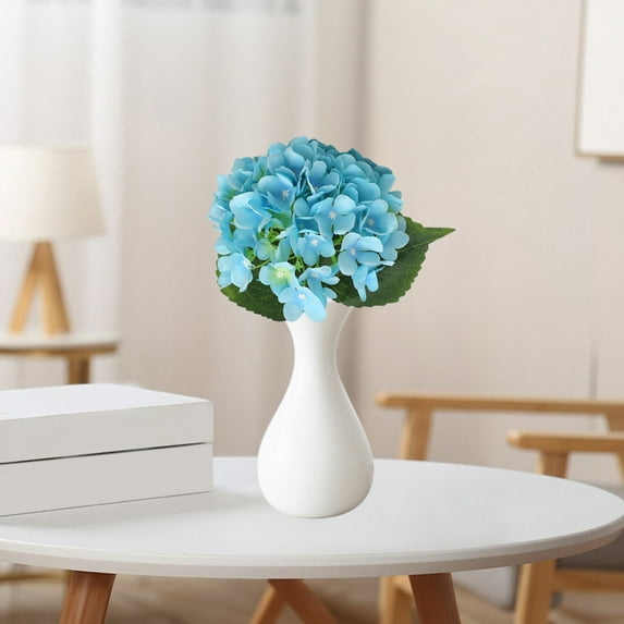 Artificial Hydrangea Bouquet, Realistic Fake Flowers for Wedding Home Decor, Low Maintenance Plastic Stems with 5 Colors, Allergy-Friendly, 18x7 Inch