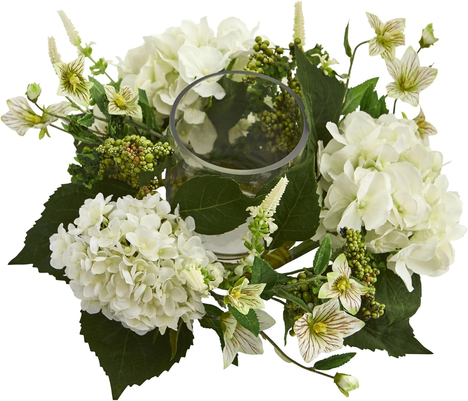 Elegant White Hydrangea Artificial Tabletop Arrangement