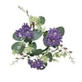 thumbnail image 1 of Artificial Hydrangea Candle Garland, 12" Flower Wreath for Tabletop Candles, Vibes Desktop Ornament for Party and Home Decoration ( Purple ), 1 of 6