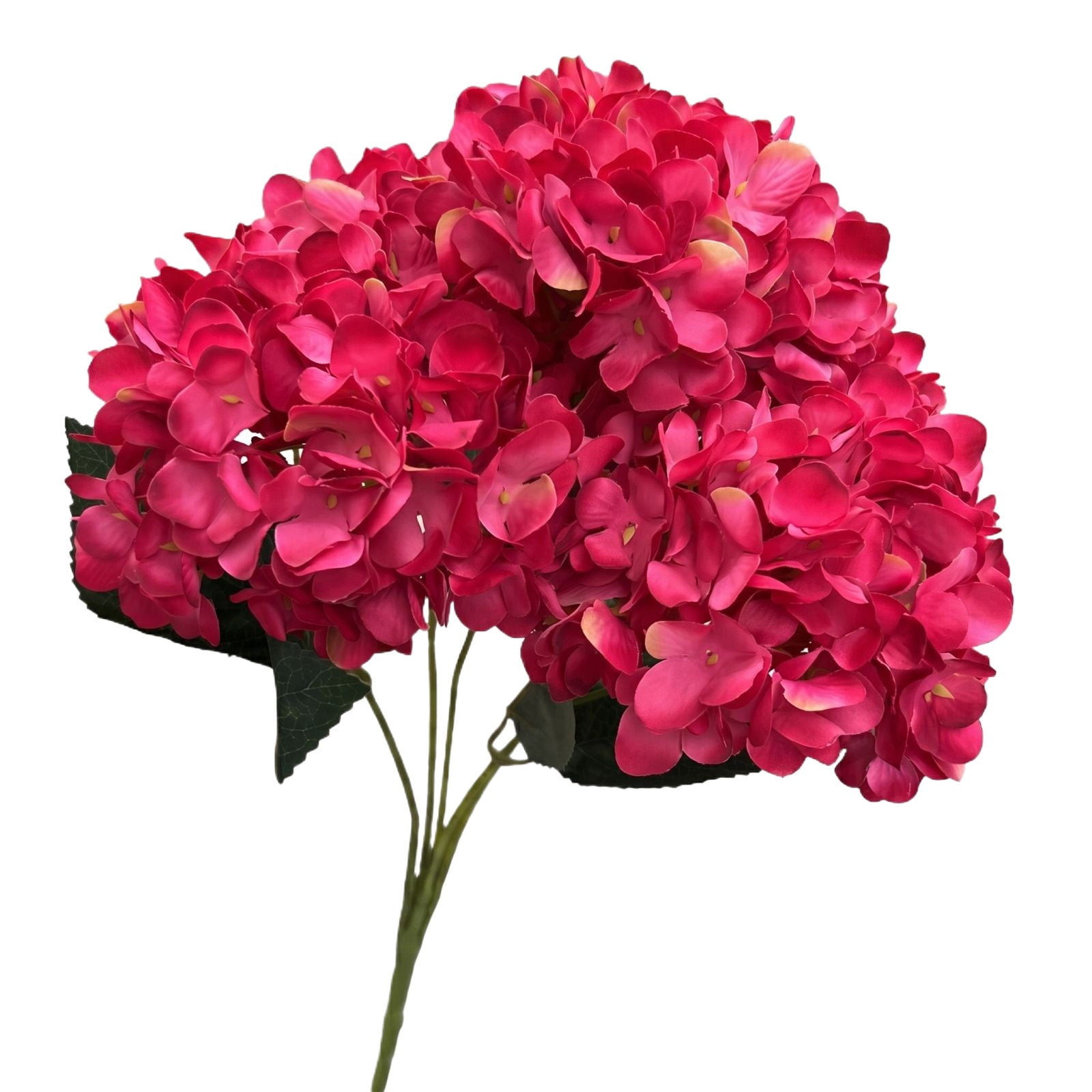 Artificial Hydrangea Flower, 5 Heads Magenta Silk Fake Flower, 1 Pack ...