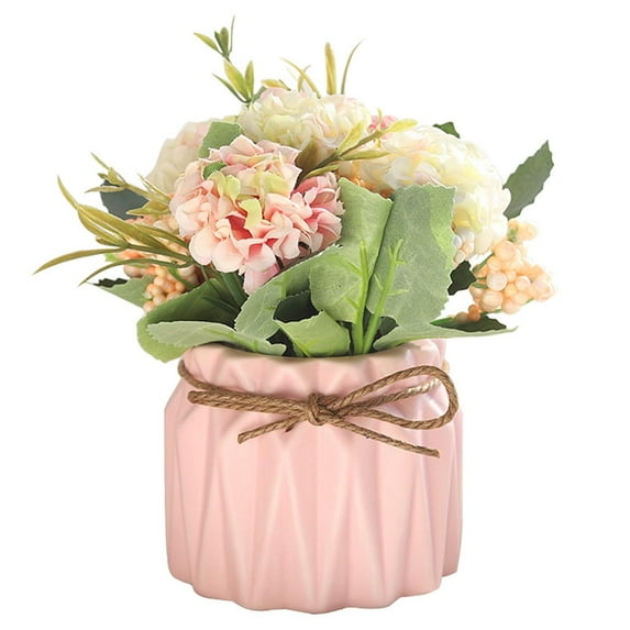 Artificial Hydrangea Flower Bonsai, Hydrangea Flower for Wedding Party Decoration Table Arrangement Gift , Pink
