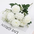 thumbnail image 1 of Artificial Hydrangea Flower Bouquet, Artificial Flowers Ball Hydrangea Chrysanthemum Plants Bouquet Ornament Home Decor Hotel Room Desk Vase Wedding Party Decoration, 1 of 3
