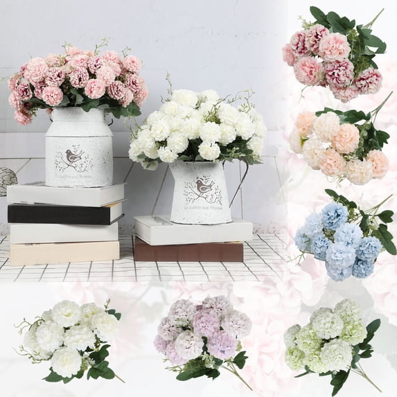 Artificial Hydrangea Flower Bouquet D for Living Room Decor, Realistic Fake Flowers for Wedding Centerpieces, Faux Hydrangea Floral Arrangement for Home Decoration, 6 Colors Available