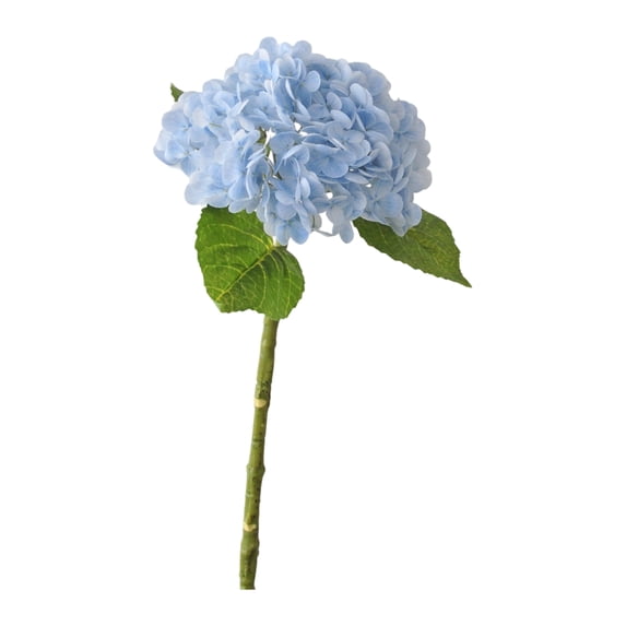 Artificial Hydrangea Flower, Single Stem 196 Petals Realistic Look Wedding Home Decor Floral Arrangement Faux Botanical Silk Bloom Desktop Vase Ornament Petals Light Blue