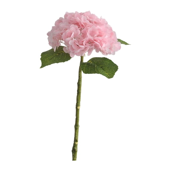 Artificial Hydrangea Flower, Single Stem 196 Petals Realistic Look Wedding Home Decor Floral Arrangement Faux Botanical Silk Bloom Desktop Vase Ornament Petals Light pink