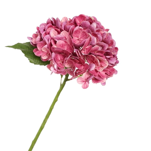 Artificial Hydrangea Flower Stem Faux Floral Branch with Realistic Texture for Vase Arrangement Home Wedding Decor Purple 12"