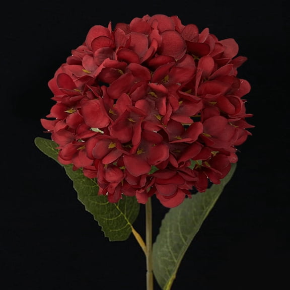 Artificial Hydrangea Flower Stem,Multi-Color Faux Silk Hydrangea Bloom with Separate Green Leaf,Full Round Head Fake Hydrangea for Home Vase Arrangement,Wedding Centerpiece,Table Floral Decor