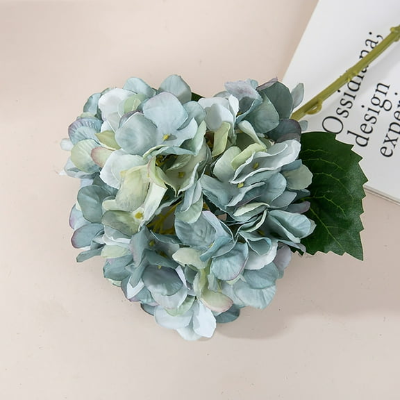 Artificial Hydrangea Flower Stem Single Branch Faux Dried Hydrangeas Milky, Synthetic Hydrangea Arrangement for Home Wedding and Event Decor valentines day decorations