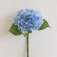thumbnail image 1 of Artificial Hydrangea Flowers, 176-Petal Light Blue Faux Hydrangea With Green Leaves, For Home Decor Living Room Bedroom Office Wedding Party, 1 of 6