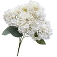 thumbnail image 1 of Artificial Hydrangea Flowers 20in Silk-Like Hydrangea Flower with Stems Realistic Fake Flower for Table Home Wedding Party Decor（Cream White）, 1 of 5