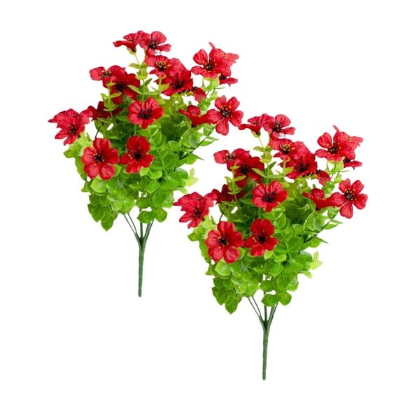Artificial Hydrangea Flowers, 2Pcs Fake Daisy, UV Resistant Faux Plants, Plastic Floral Bouquet, Outdoor Yard Decor, Planter Pot Stems, Window Box Greenery for Home, Wedding, Porch, Patio Decor