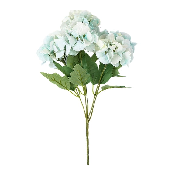 Artificial Hydrangea Flowers Bouquet, Fake Flower Arrangement for Wedding Home Garden Decor, Realistic Floral Stems for Vase, Table Centerpiece Light Blue